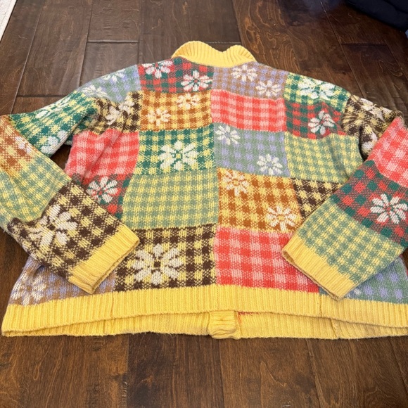 The Ragged Priest Dolly Knit Jacket size Small Multicolor Patchwork Indie Sleeze - Picture 8 of 11